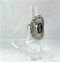 Amethyst Oval Faceted Cut Silver Rings in Jaipur